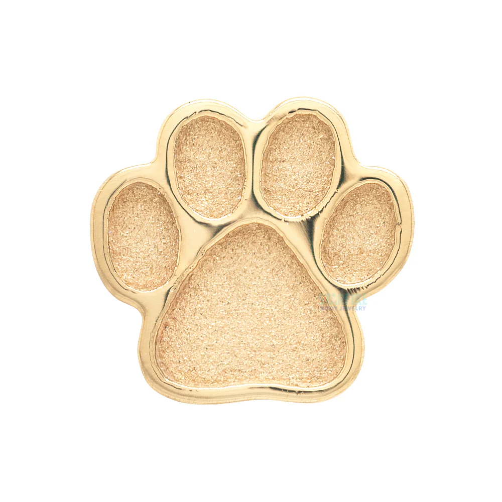 Dog Paw Print Threaded End in Gold - Image 3