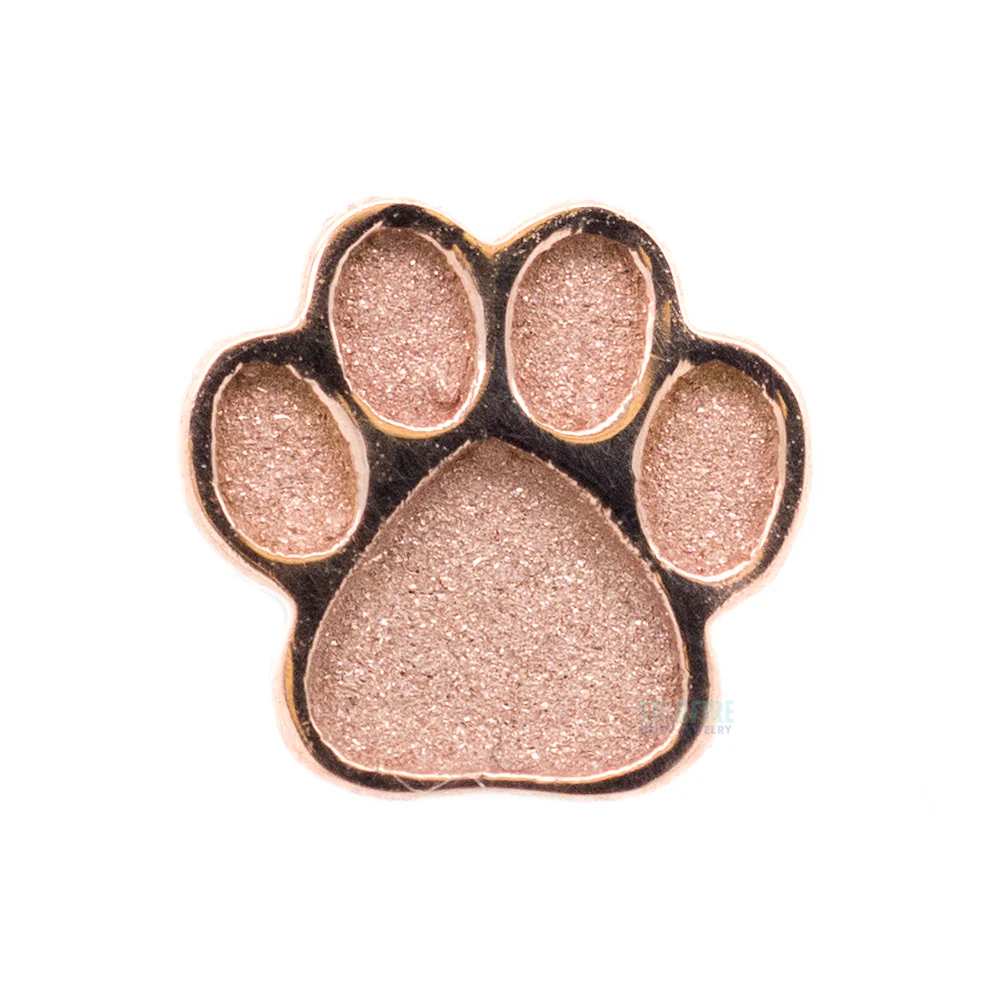 Dog Paw Print Threaded End in Gold - Image 5