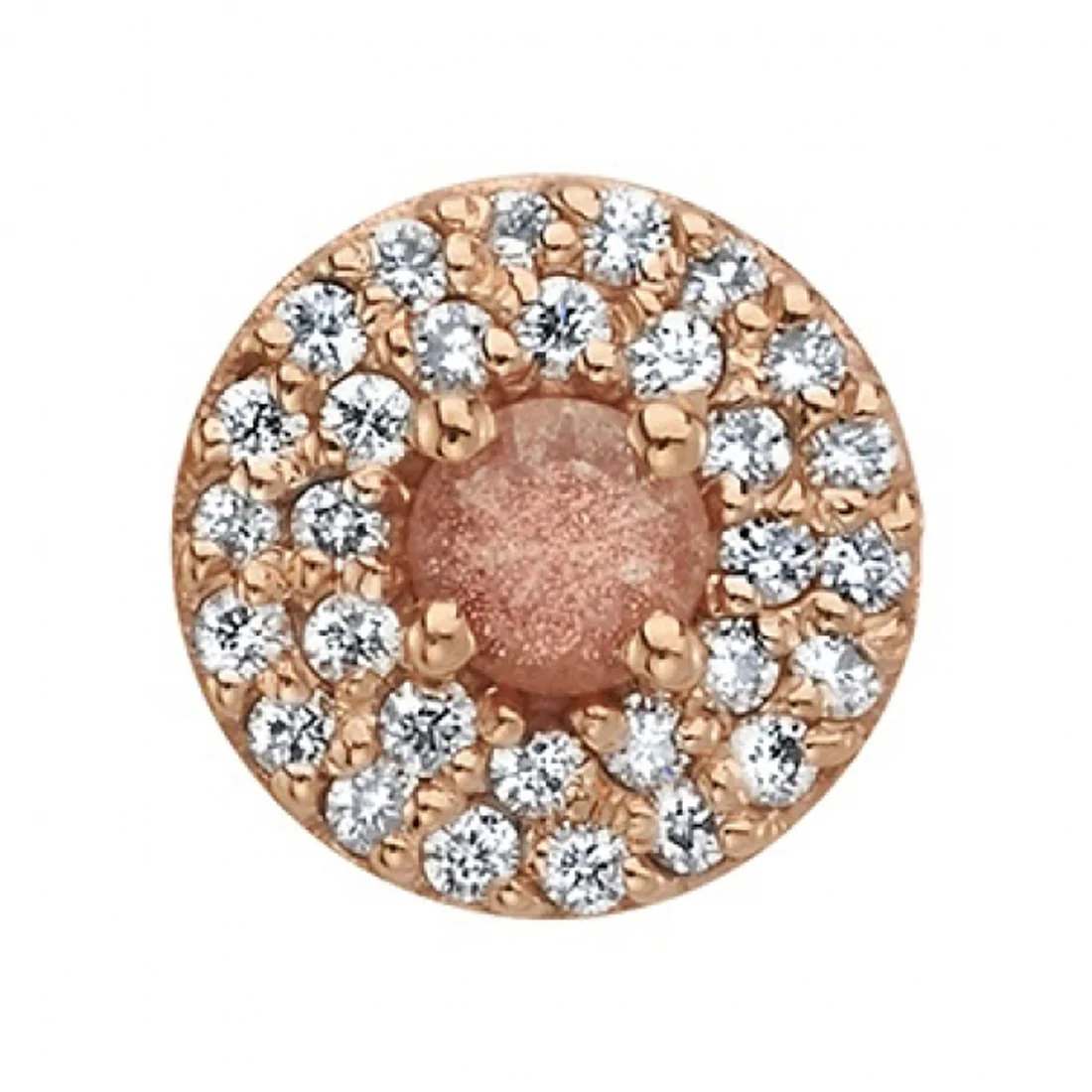 "Double Row Altura" Threaded End in Gold with Oregon Sunstone & Diamonds - Image 2