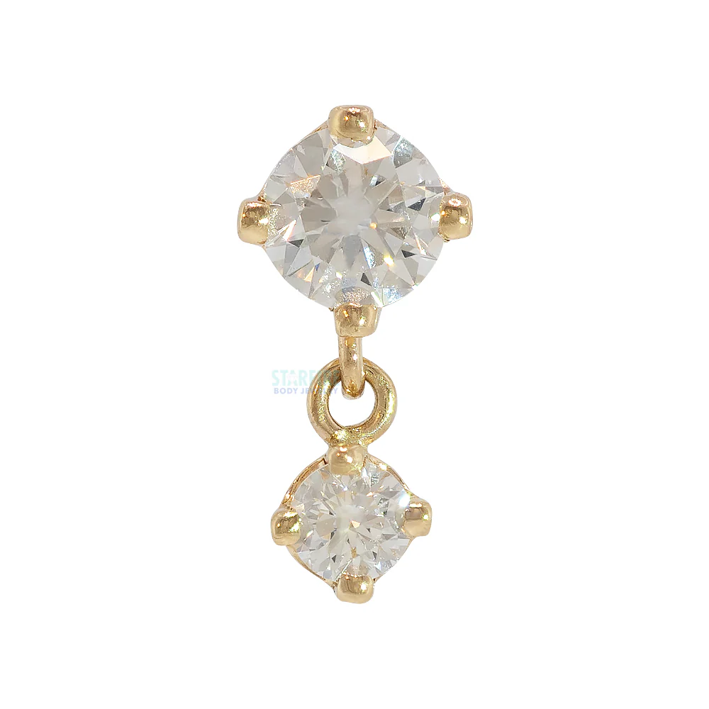 "Duet" Threaded End in Gold with DIAMONDS