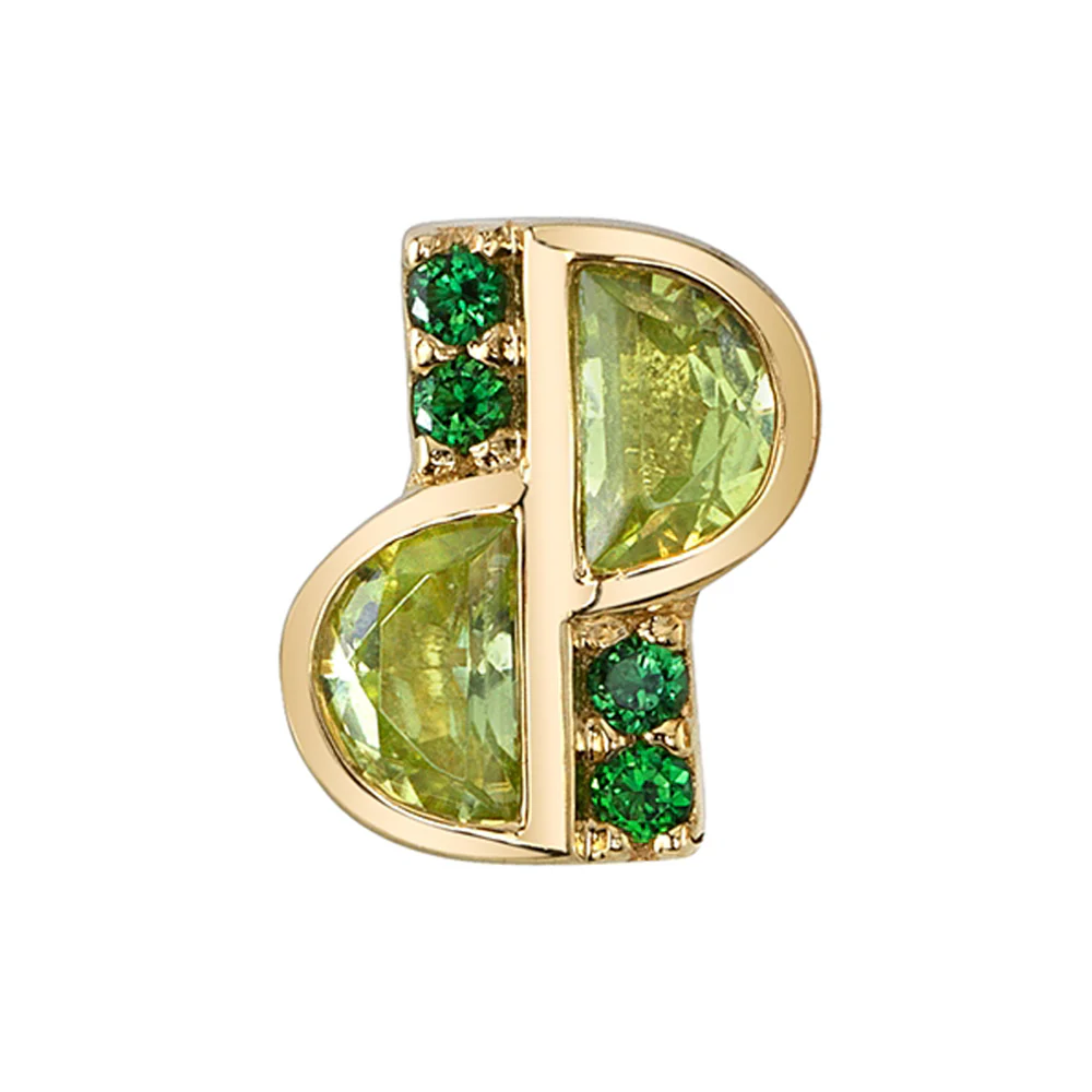 "Dusk" Threaded End in Gold with Peridot & Green Tourmaline - Image 2