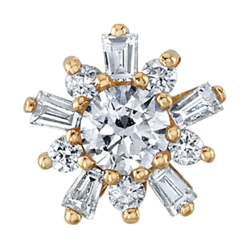 "Elaine" Threaded End in Gold with DIAMONDS - Image 2