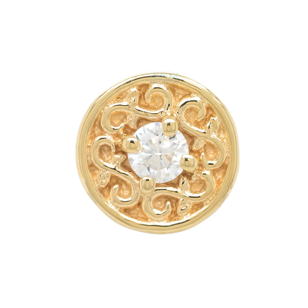 "Elizabeth" Nostril Screw in Gold with White CZ - Image 3
