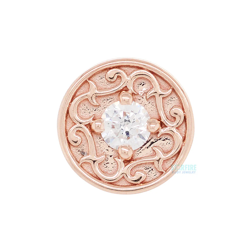 "Elizabeth" Nostril Screw in Gold with White CZ - Image 4