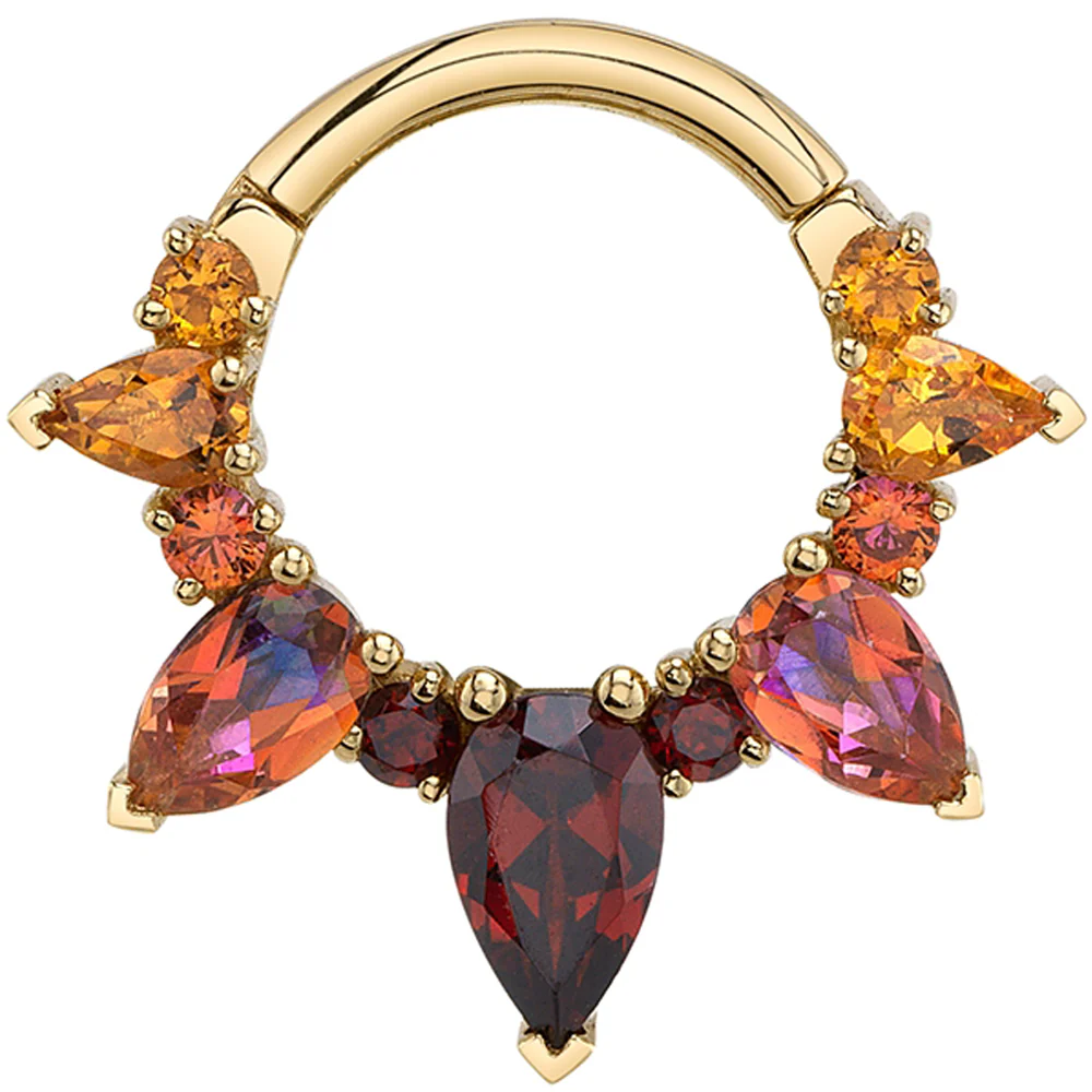 "Empress Rising" Hinge Ring in Gold & Platinum with Citrine, Anastasia Topaz & Garnet - Image 2