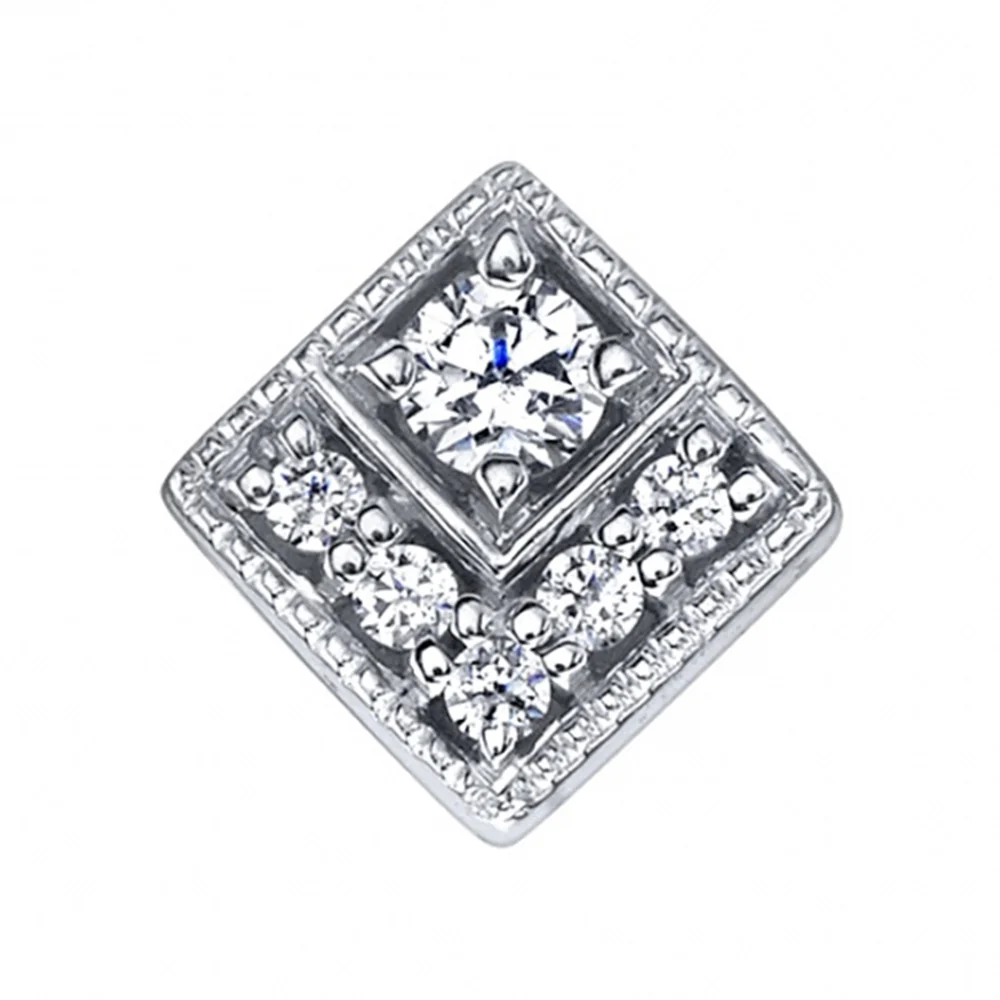 Endymion Square Threaded End in Gold with Diamonds - Image 3