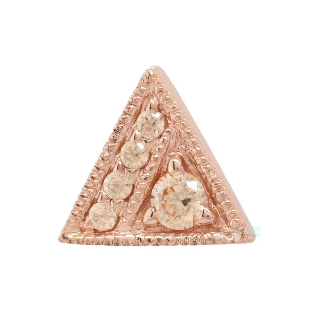 Endymion Triangle Threaded End in Gold with Champagne CZ's