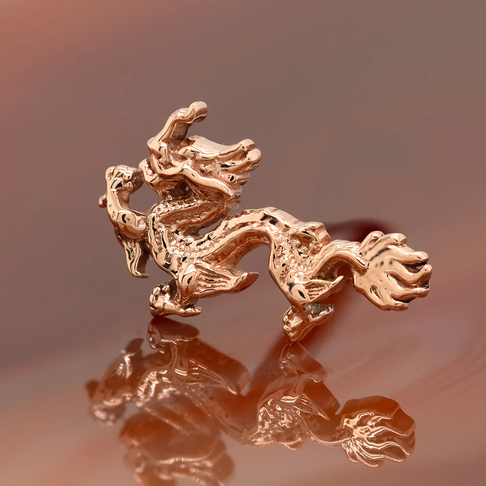 "Mini Fei Long" Threaded End in Gold & Platinum - Image 2
