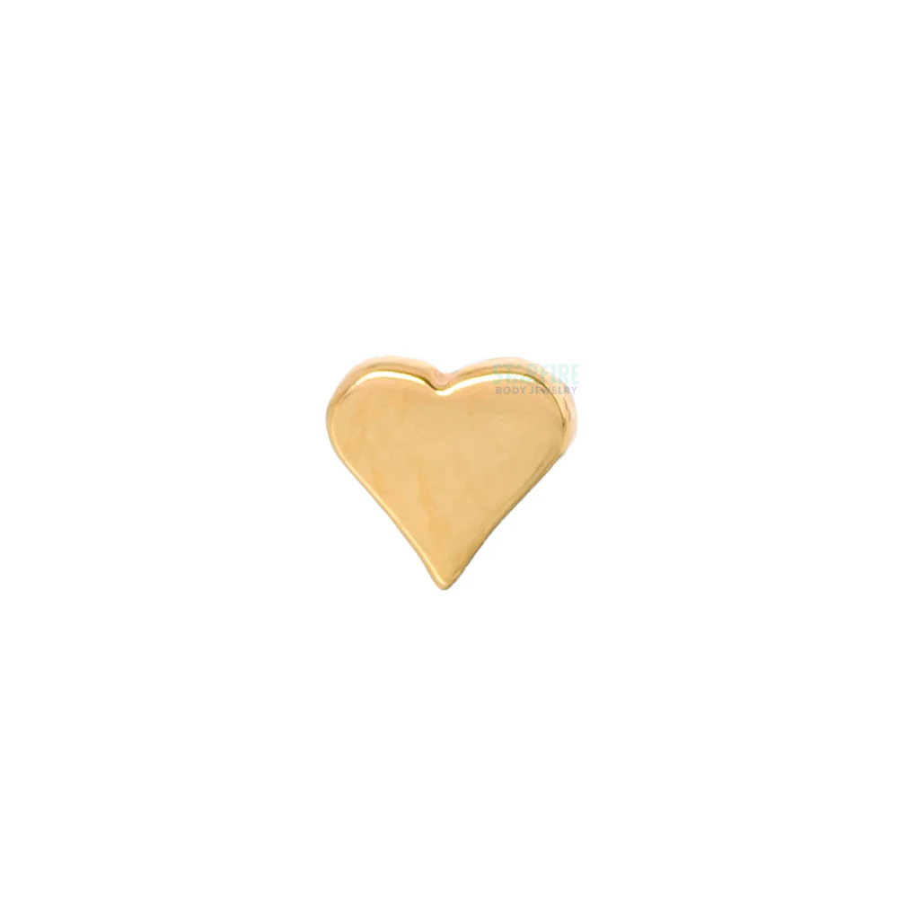 Flat Heart Threaded End in Gold - Image 3