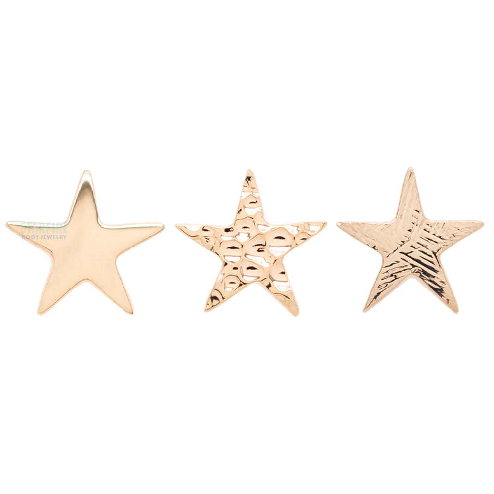 Flat Star Threaded End FLORENTINE FINISH in Gold - Image 2