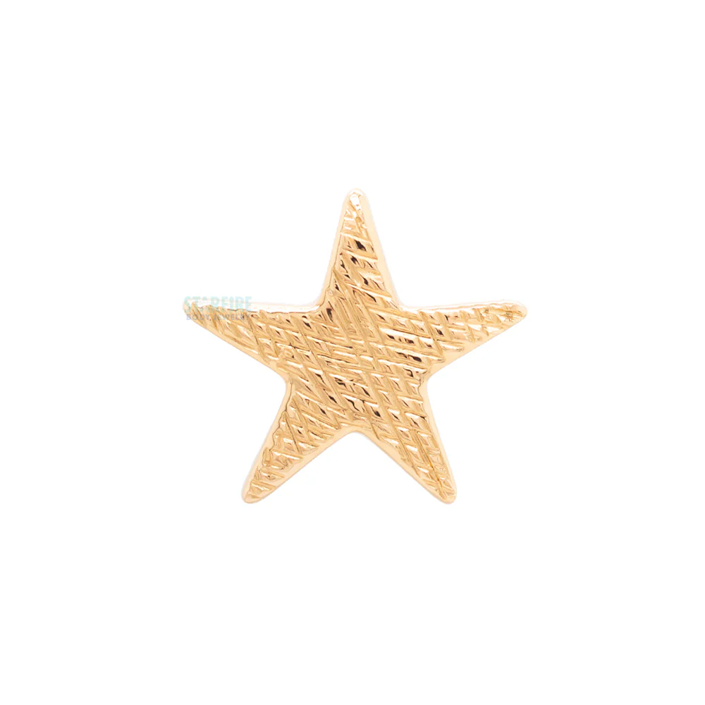 Flat Star Threaded End FLORENTINE FINISH in Gold - Image 3