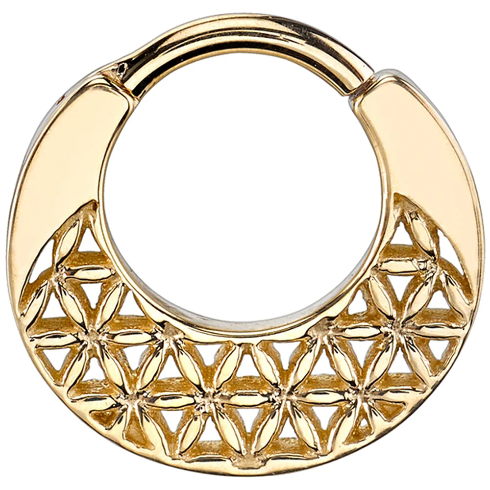 "Flower of Life" Hinge Ring in Gold - Image 2