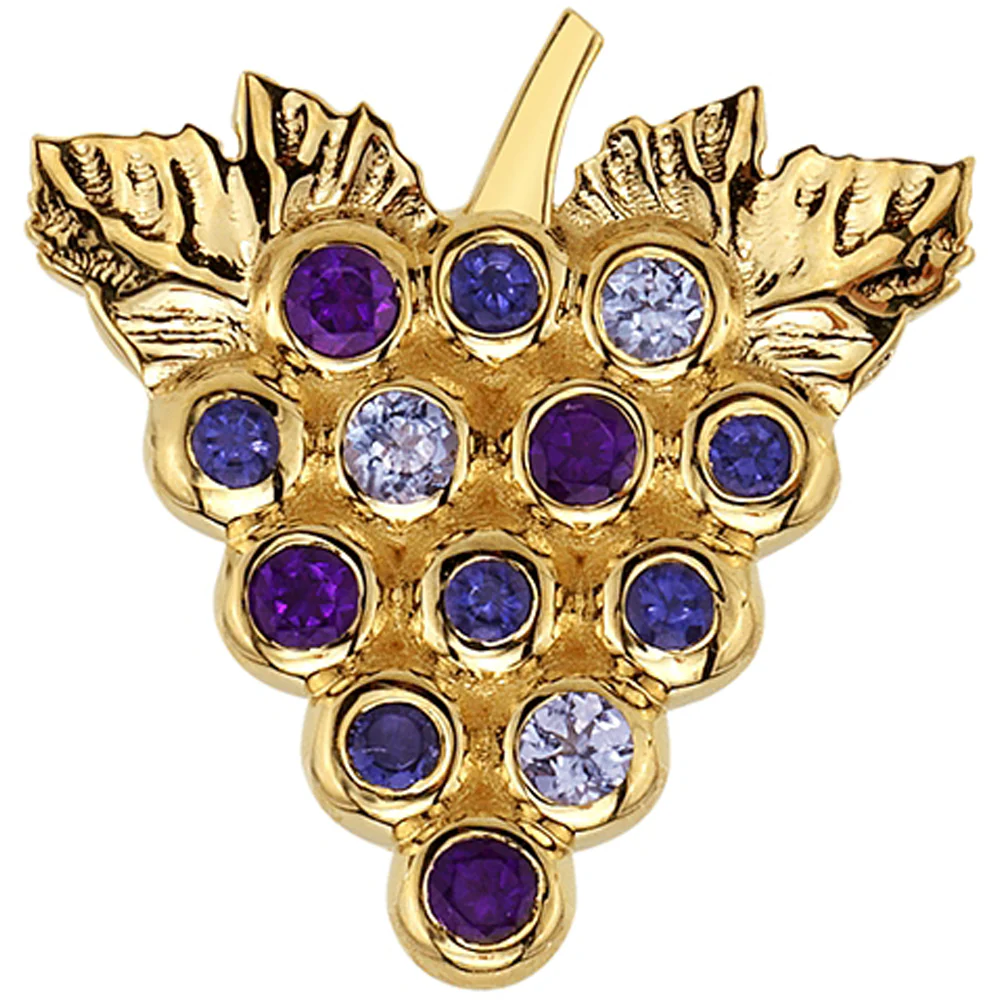 "From the Vine" Threaded End in Gold & Platinum with Amethyst, Tanzanite & Iolite - Image 2