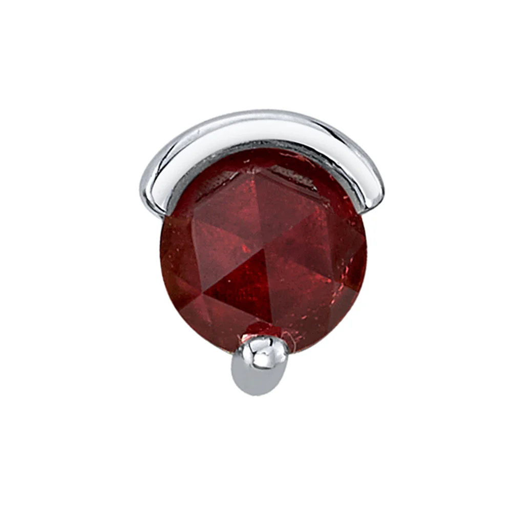 "Galileo" Threaded End in Gold with Rose Cut Padparadscha Sapphire - Image 2