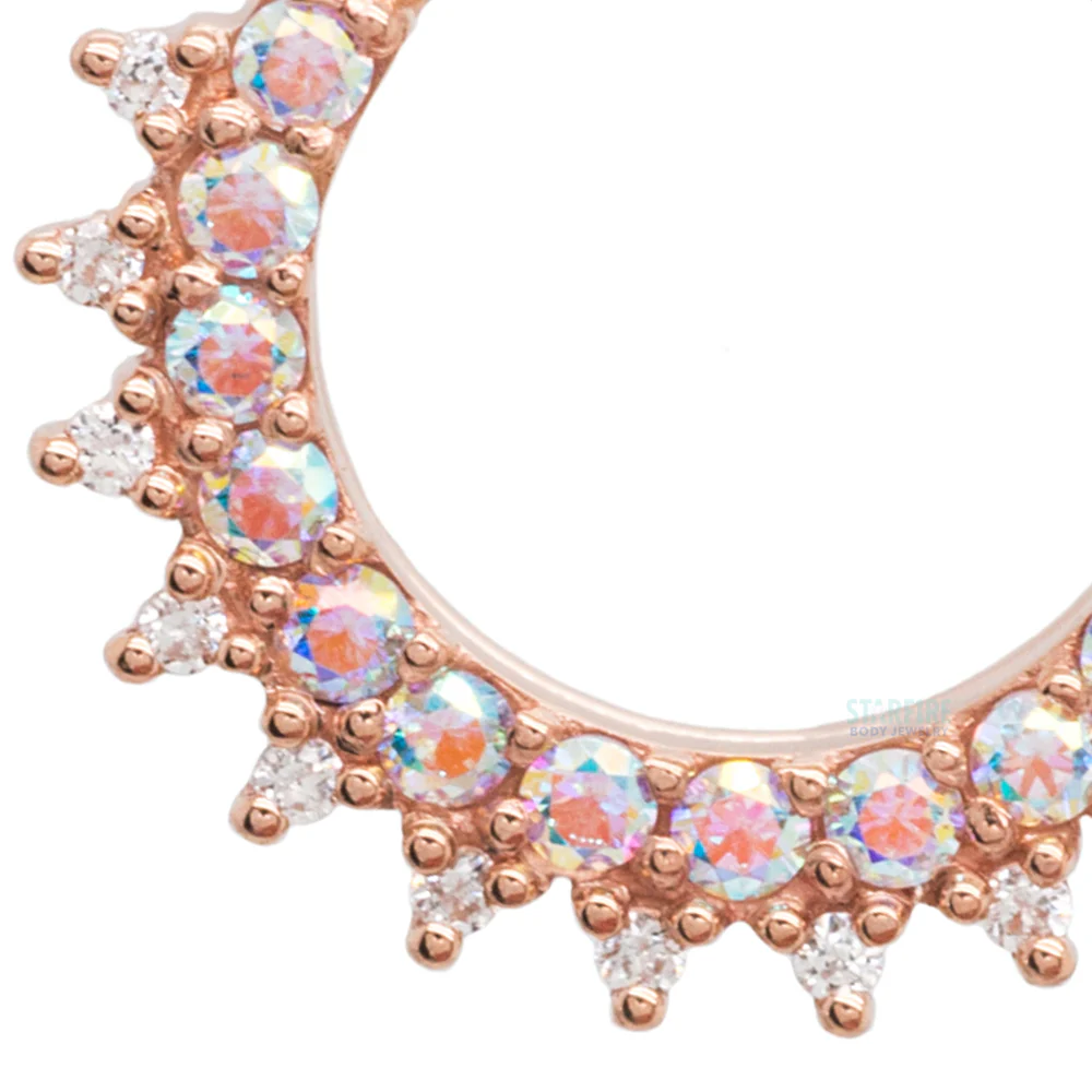"Gem Kolo" Hinge Ring in Gold & Platinum with Mercury Mist Topaz' & White CZ's - Image 4