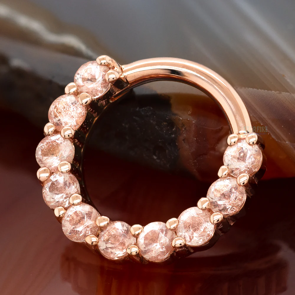Gem "Oaktier" Hinge Ring in Gold with Oregon Sunstone - Image 2
