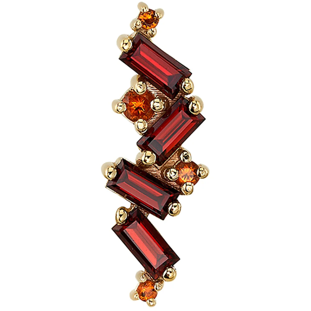 "Genesis" Threaded End in Gold with Garnet & Citrine - Image 2