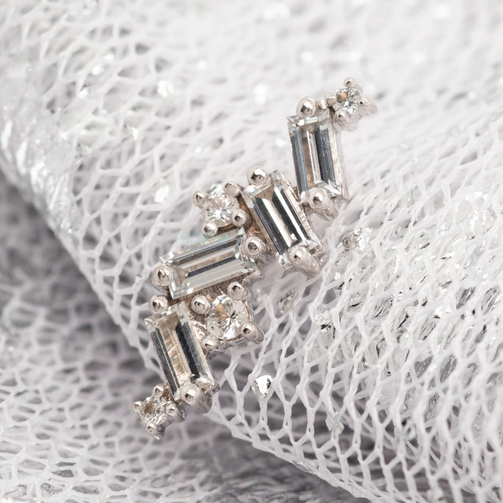 "Genesis" Threaded End in Gold with White Sapphires - Image 2