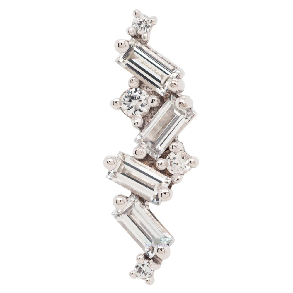 "Genesis" Threaded End in Gold with White Sapphires - Image 3