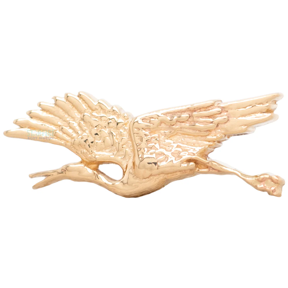 "Gillian Flying" Threaded End in Gold & Platinum