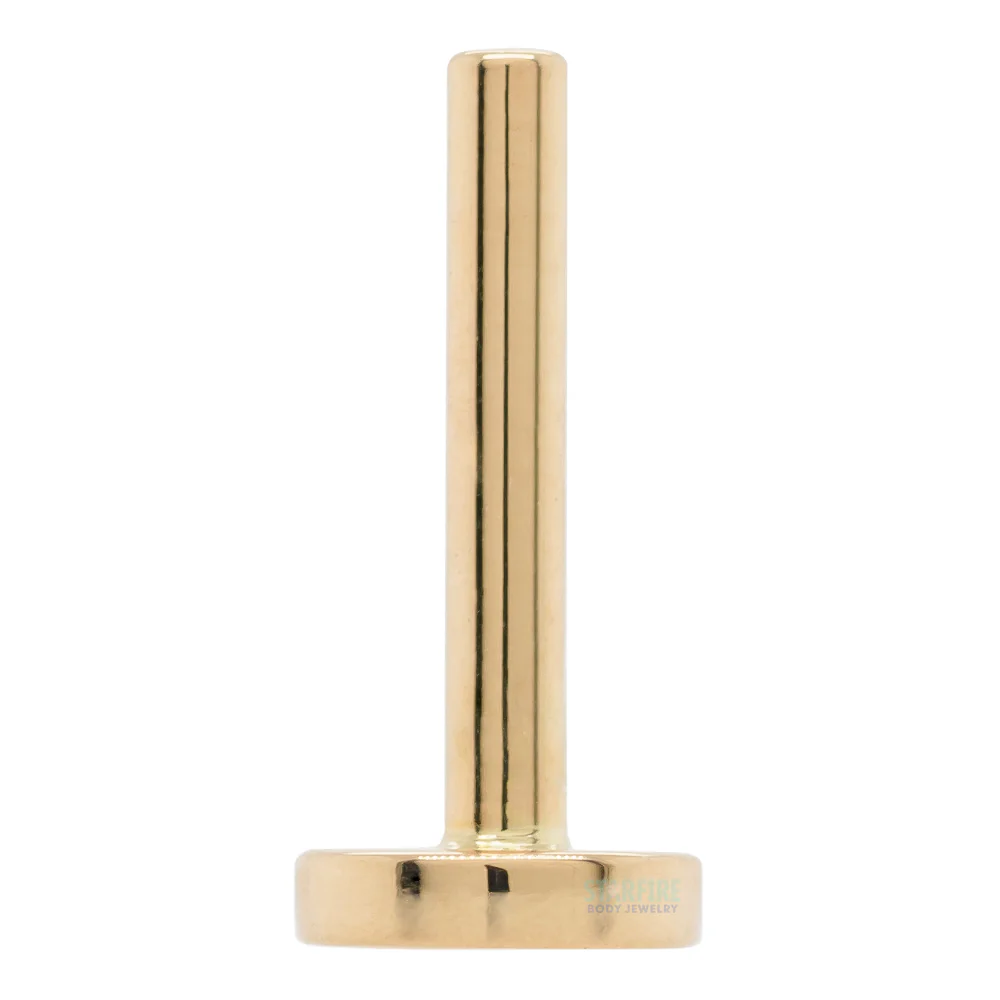 Gold & Platinum Threaded Flatback / Labret Post / Straight Barbell End with Fixed Disc - Image 4