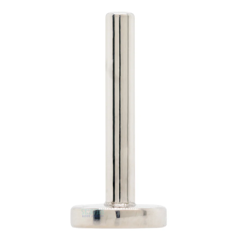 Gold & Platinum Threaded Flatback / Labret Post / Straight Barbell End with Fixed Disc - Image 5
