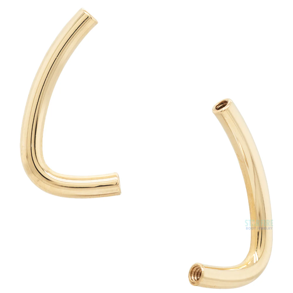Gold & Platinum Threaded J-Curve Barbell Shaft