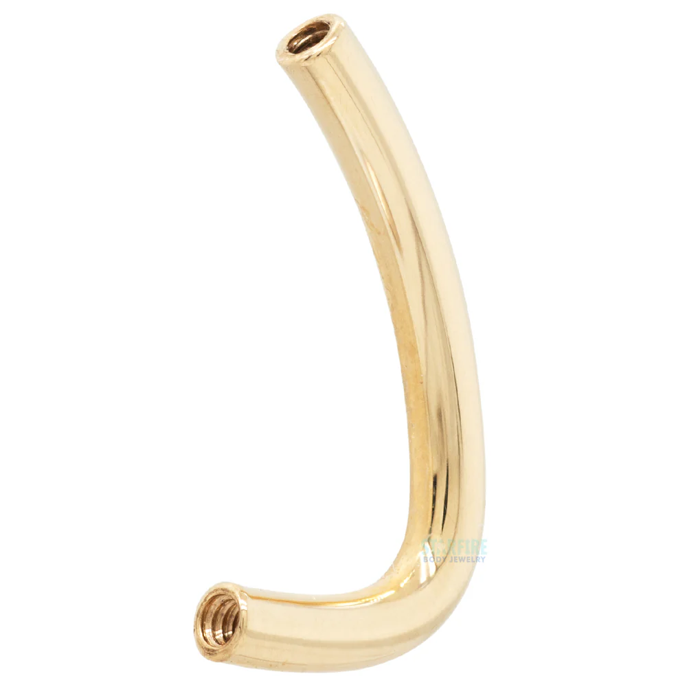 Gold & Platinum Threaded J-Curve Barbell Shaft - Image 2