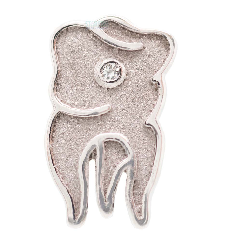 "Gold Tooth" Threaded End in Gold with White CZ - Image 3