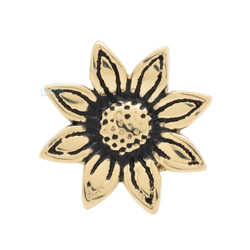 Golden Sunflower Nostril Screw in Gold - Image 3