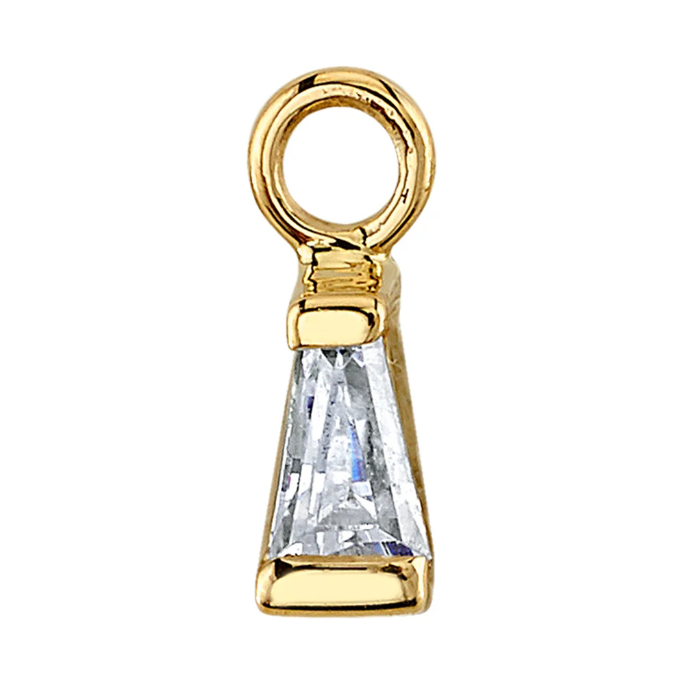 Graduated Baguette Charm in Gold with DIAMOND - Image 2