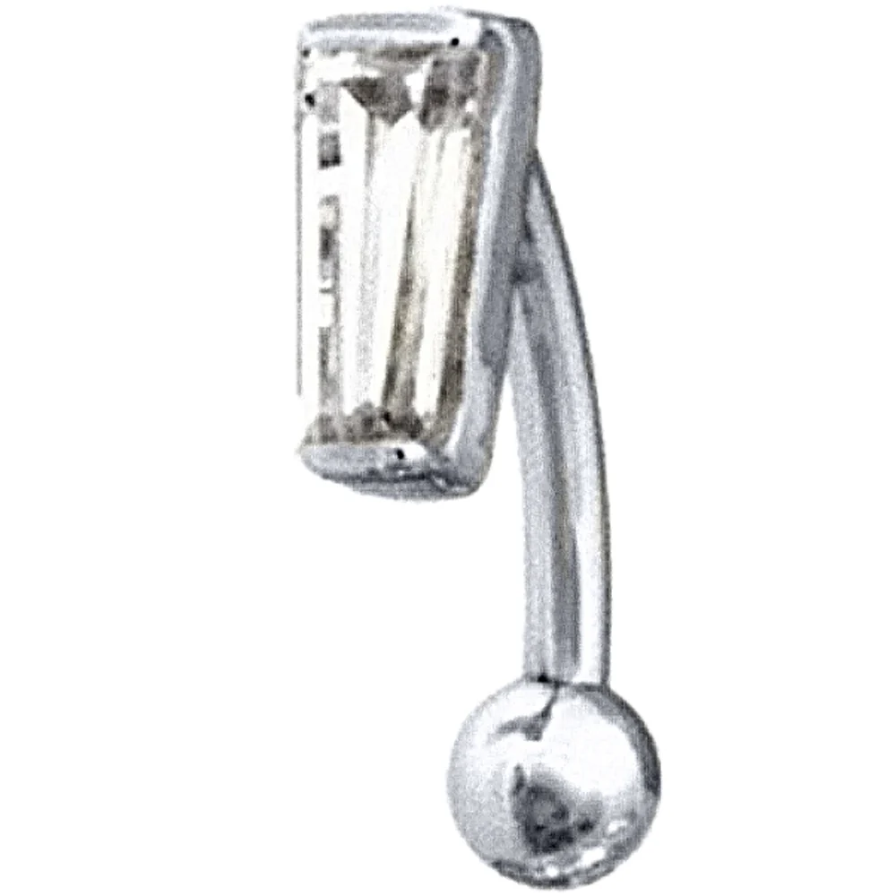 Graduated Baguette Gold Curved Barbell with DIAMOND - Image 2