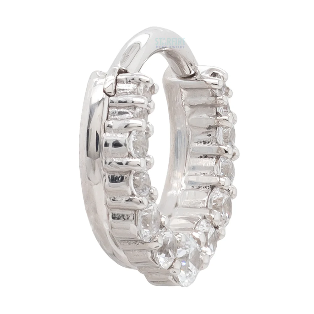 Graduating Gem "Oaktier" Hinge Ring in Gold with White CZ's - Image 3