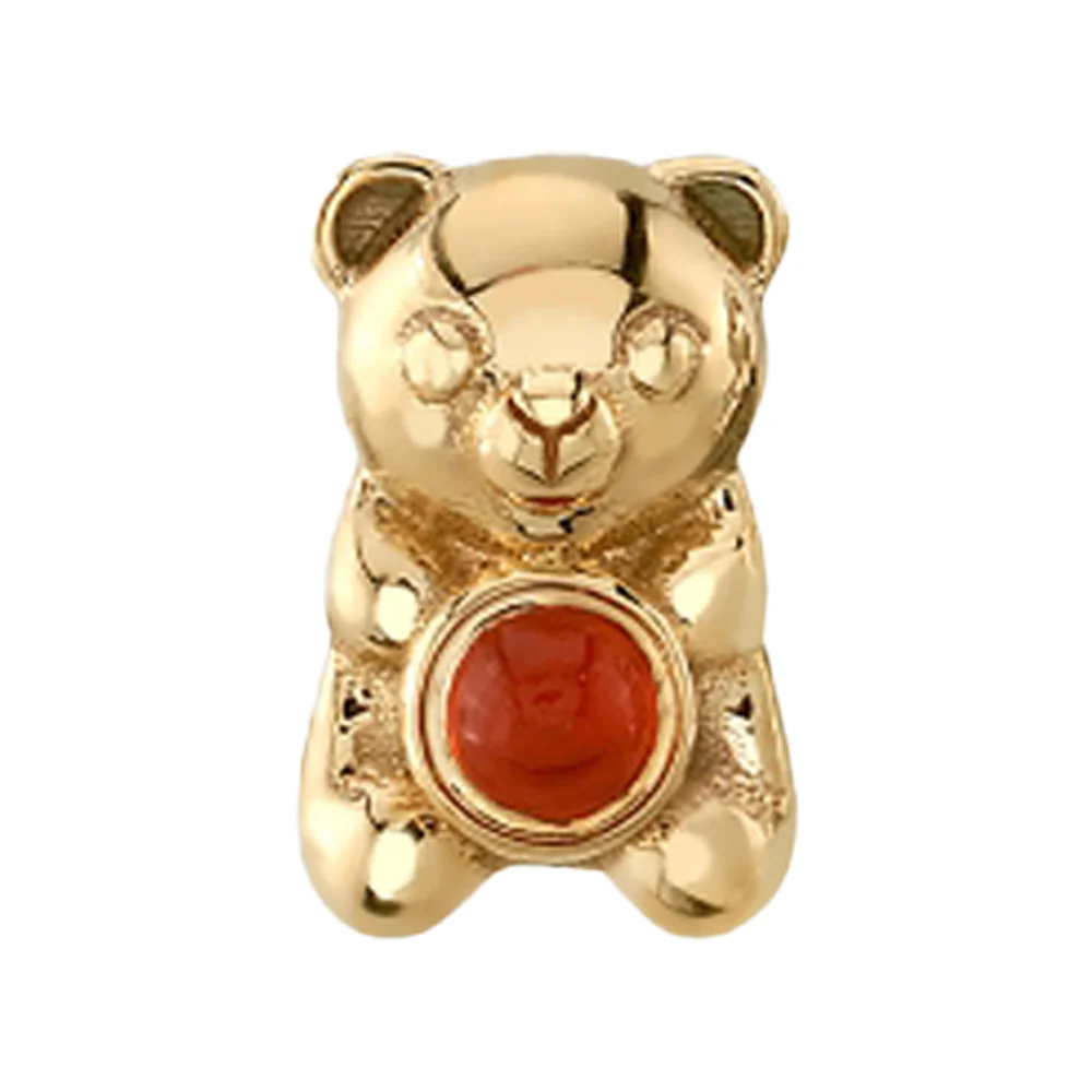 "Gummy Bear" Threaded End in Gold with Carnelian - Image 2