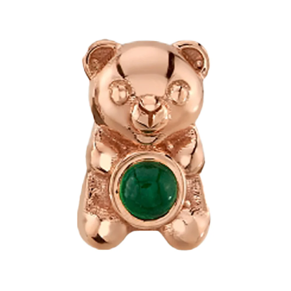 "Gummy Bear" Threaded End in Gold with Green Tourmaline