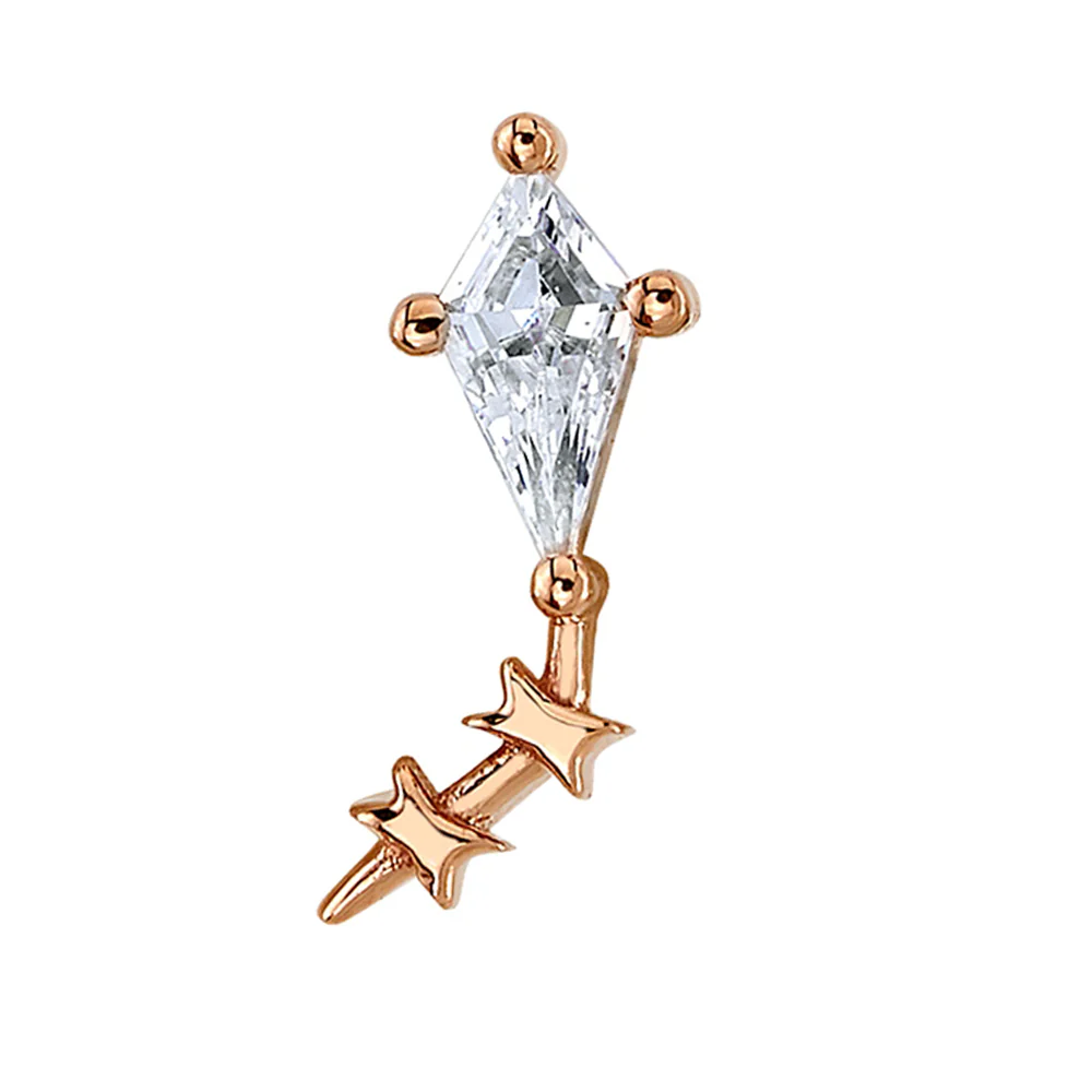 "Hang On!" Threaded End in Gold with DIAMOND - Image 2
