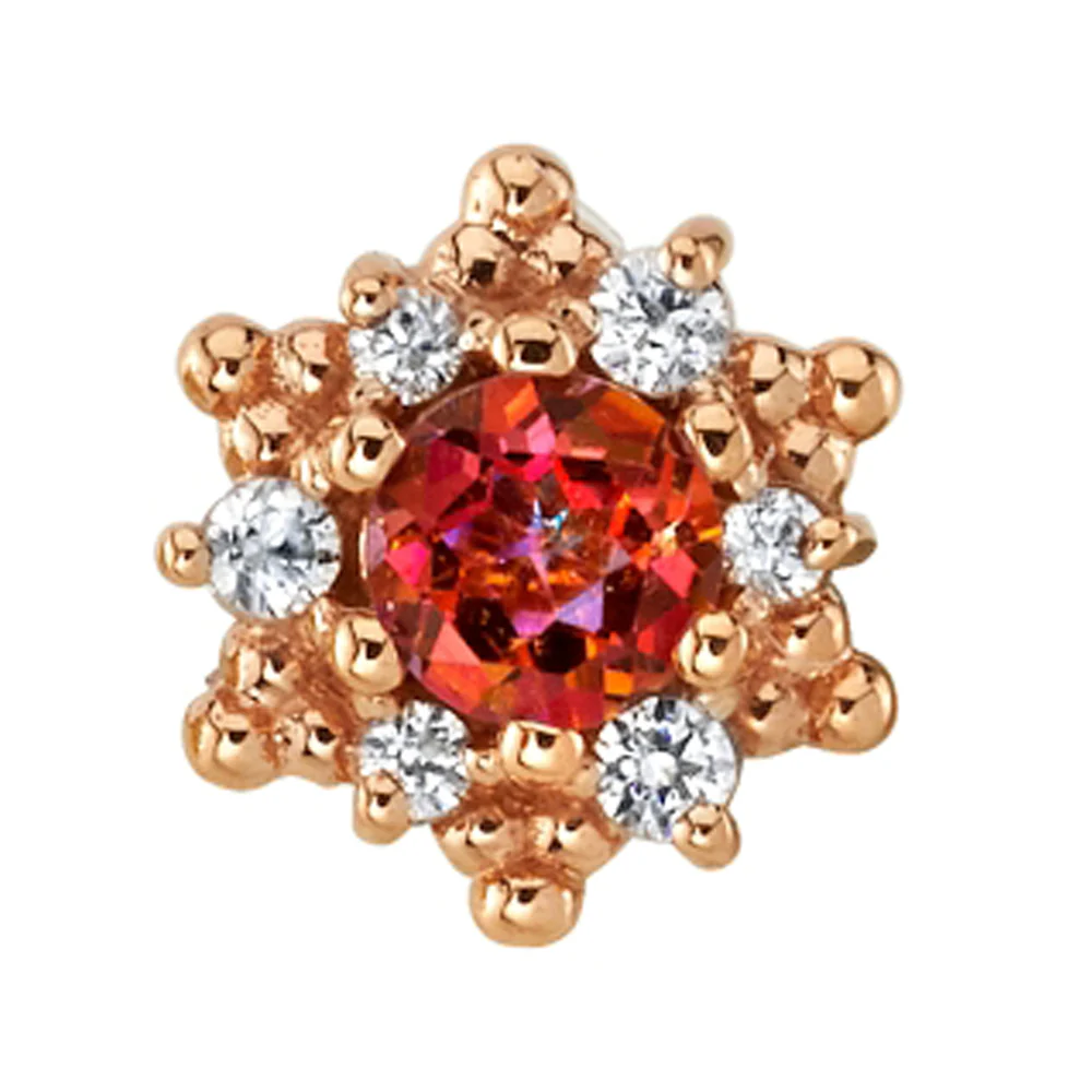 "Hannah" Threaded End in Gold with Anastasia Topaz & White CZ's - Image 2