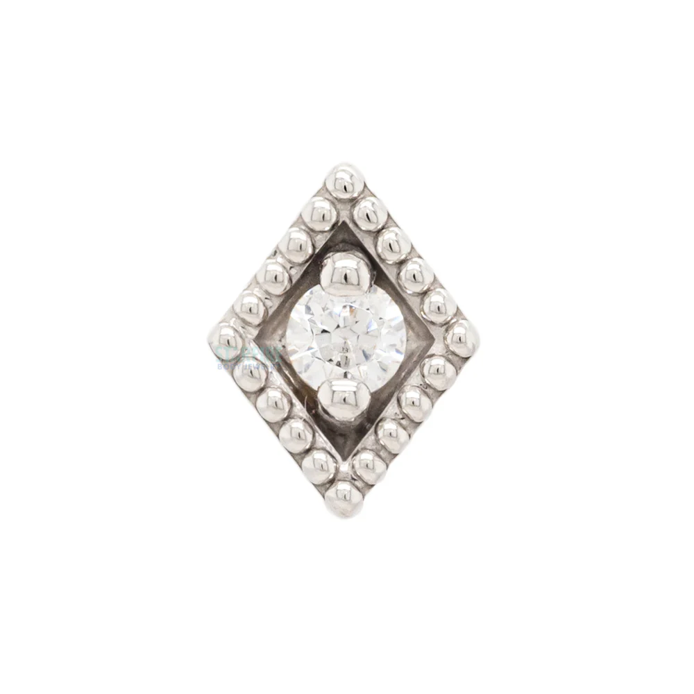 "Harlequin" Threaded End in Gold with White CZ - Image 5