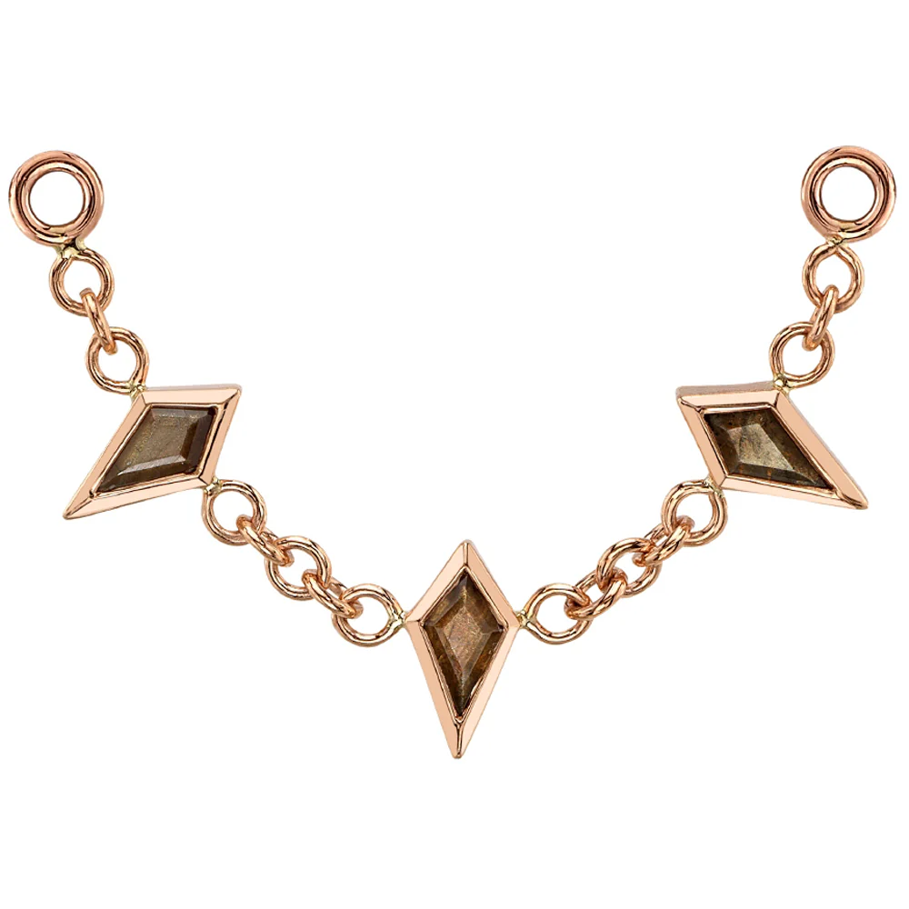 "Hermes" Chain Attachment in Gold with Zawadi Sapphires - Image 2