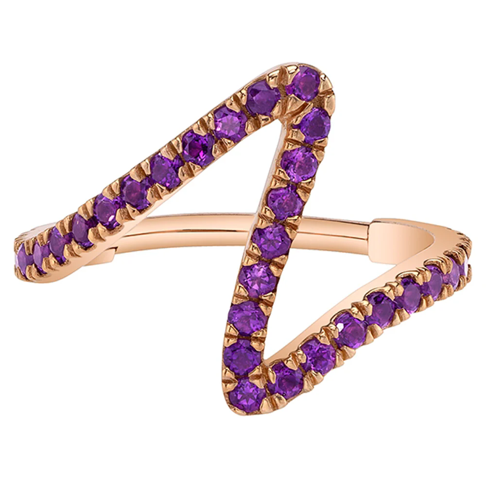 "High Tide" Hinge Ring in Gold with Amethyst - Image 2