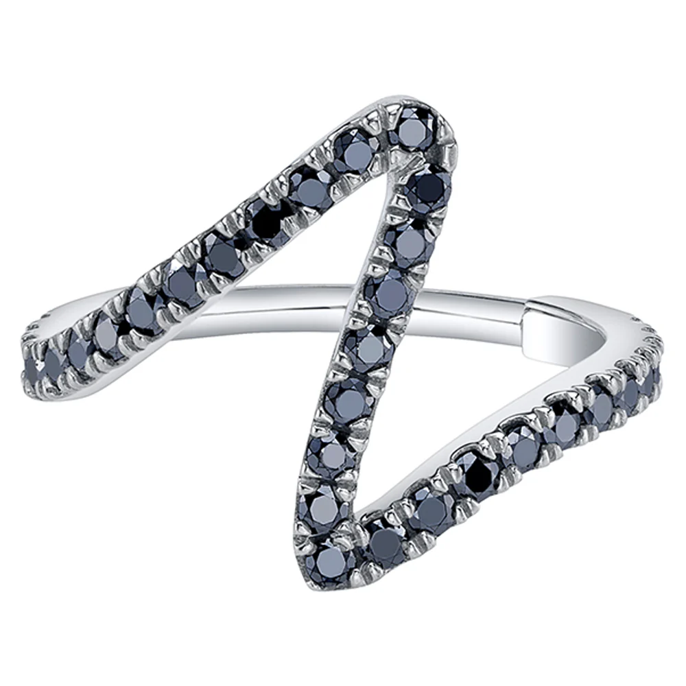 "High Tide" Hinge Ring in Gold with Chrome CZ's - Image 2