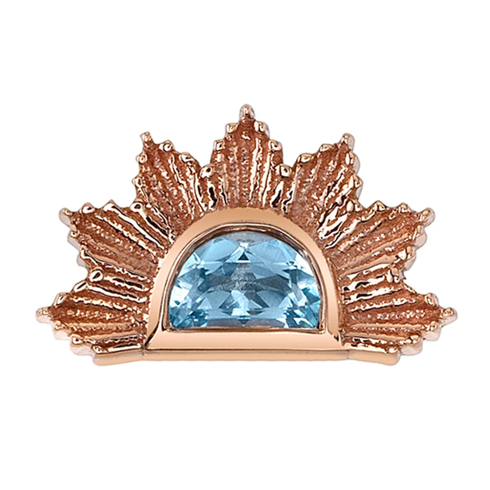 "Himalia" Threaded End in Gold with Swiss Blue Topaz - Image 2