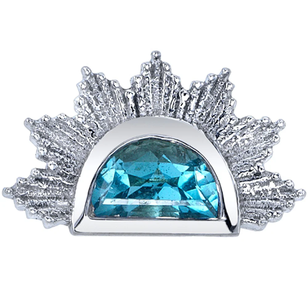 "Himalia" Threaded End in Gold with Swiss Blue Topaz - Image 3
