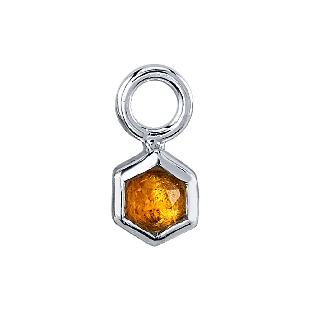 Honeycomb Charm in Gold with Rose Cut Citrine - Image 2