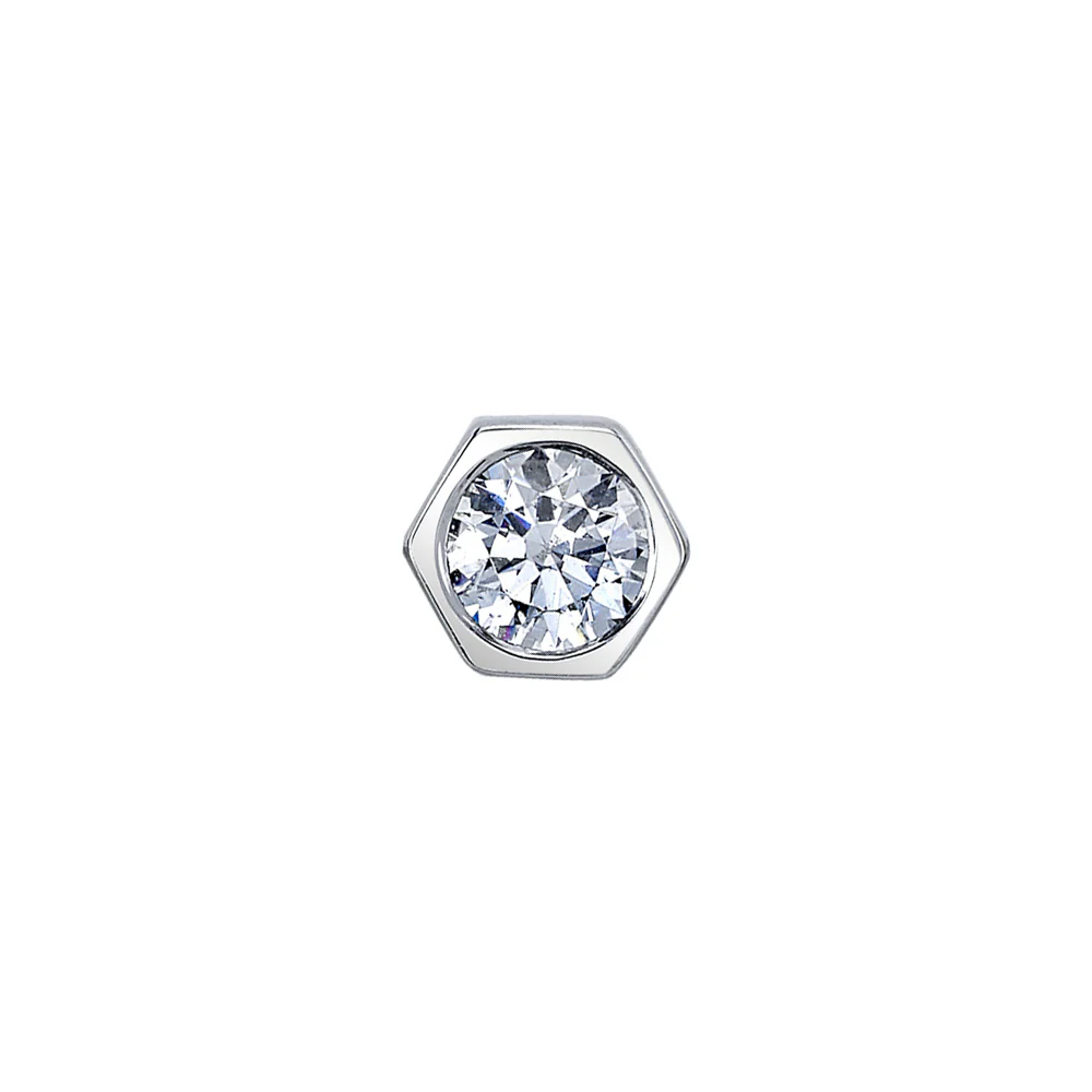 Honeycomb Threaded End in Gold with Diamond - Image 2