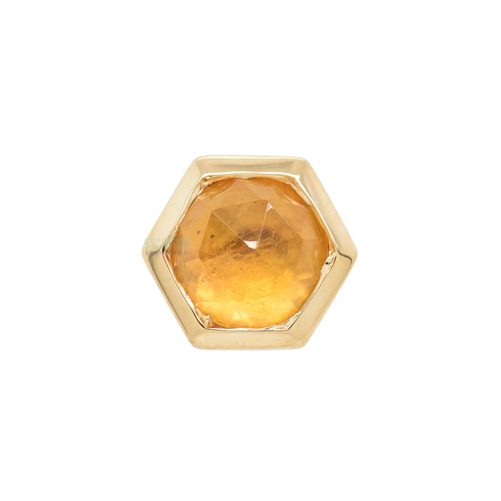 Honeycomb Threaded End in Gold with Rose Cut Citrine - Image 3