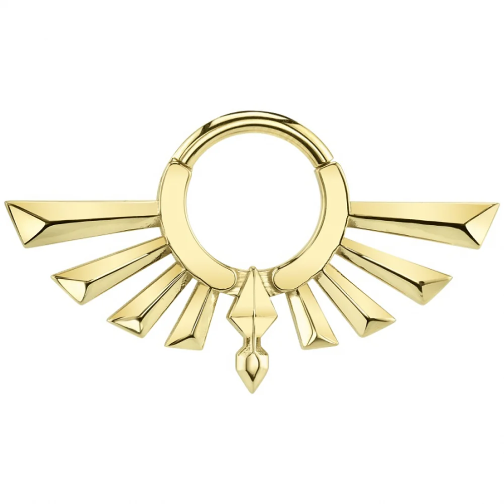 "Hylian Crest" Hinge Ring in Gold - Image 2