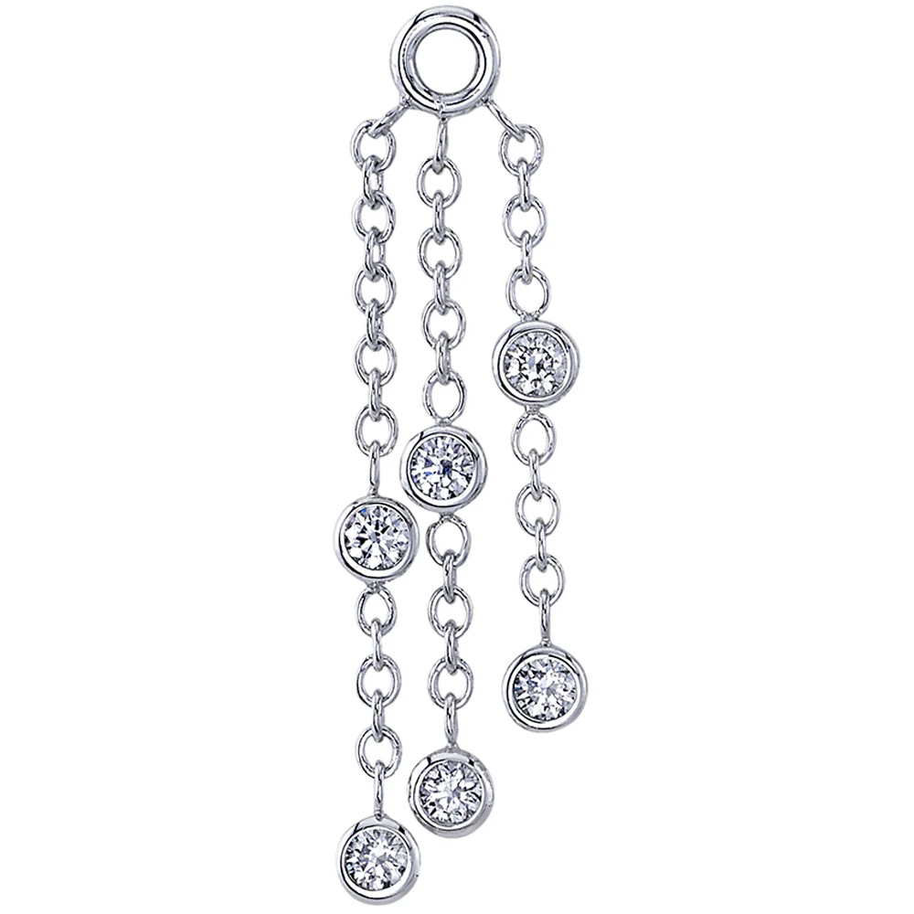 "Innocence" Chain Charm in Gold & Platinum with DIAMONDS - Image 3