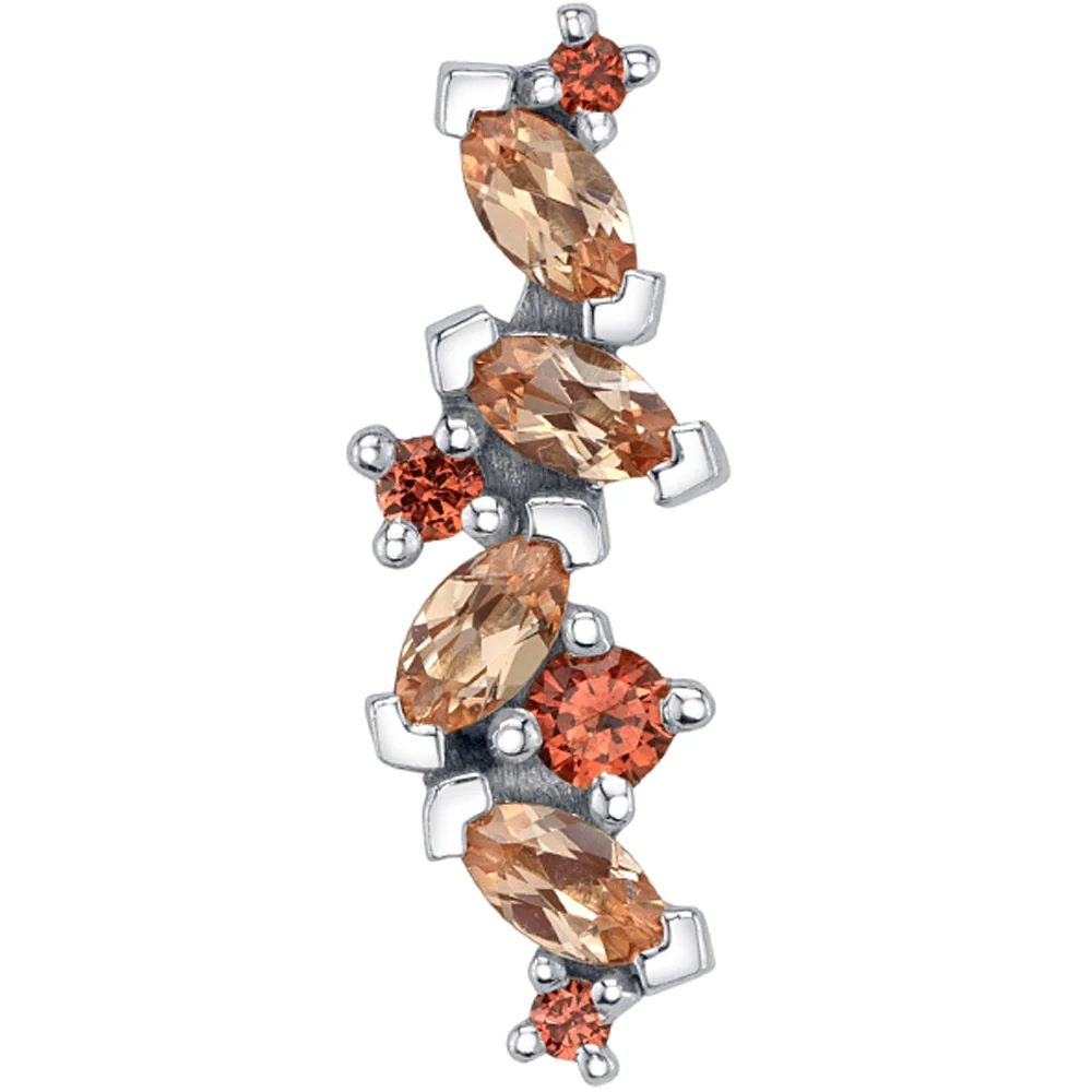 "Irina" Threaded End in Gold with Champagne Sapphire - Image 2