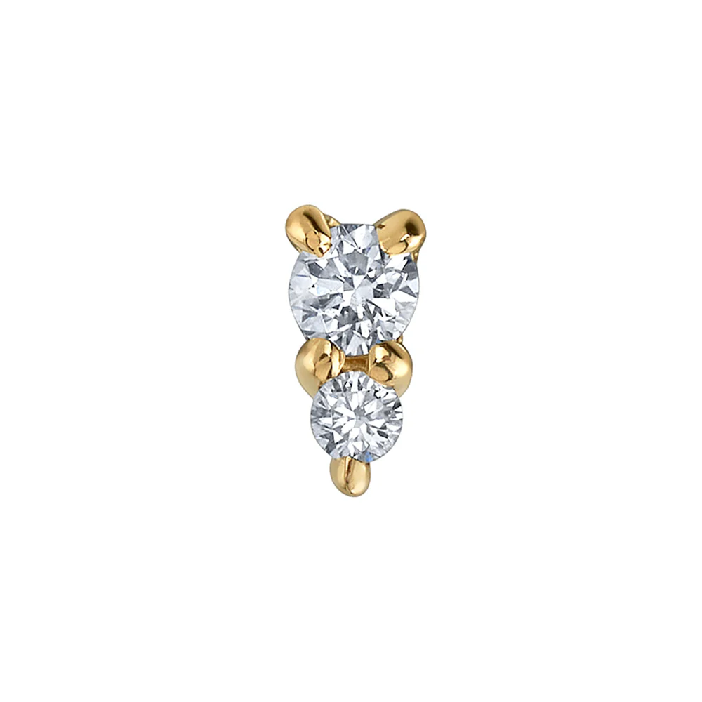 "Jeanie 2" Threaded End in Gold with DIAMONDS - Image 2